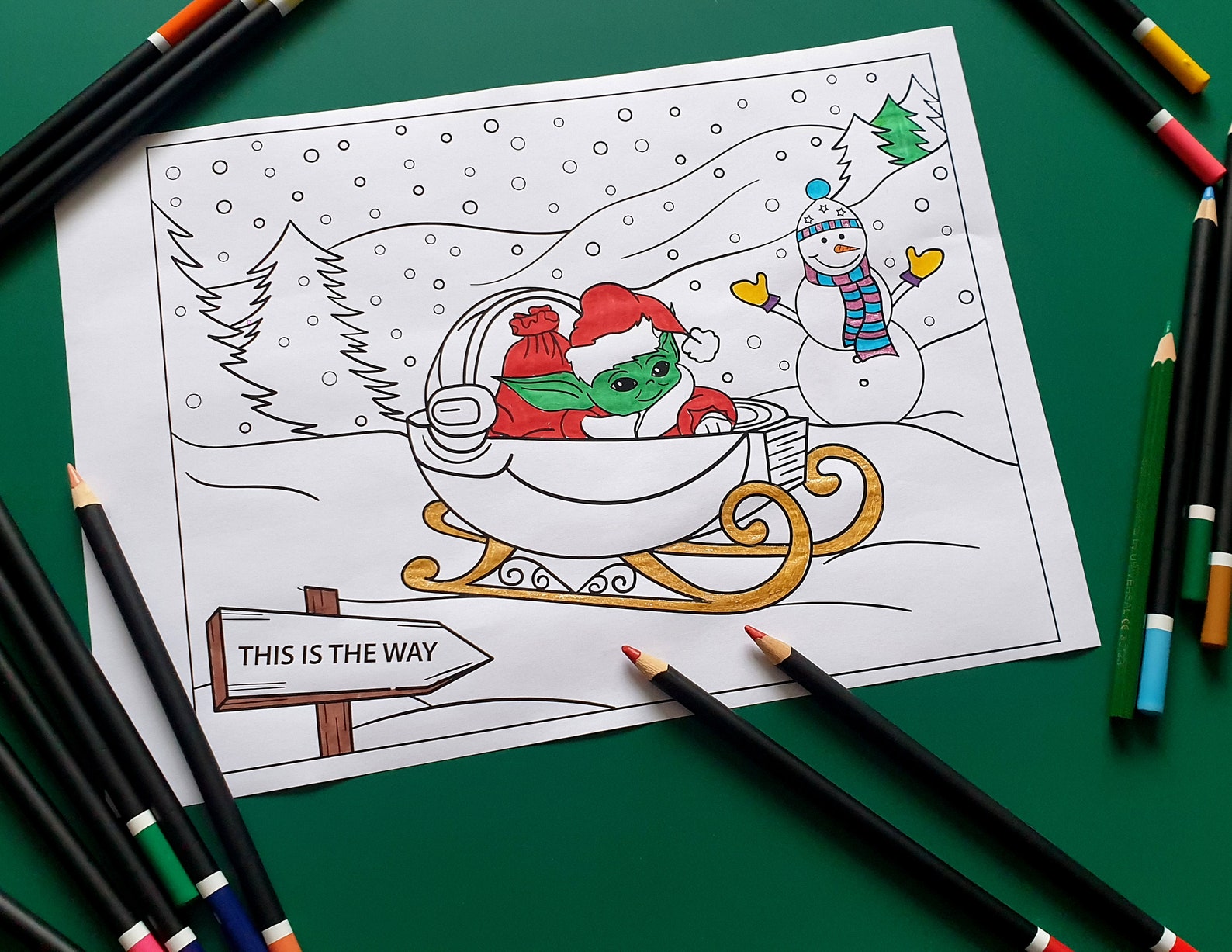 Download Baby Yoda The Kid Christmas Holiday 4 Coloring Printable ...