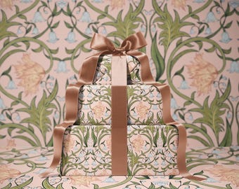 Valley Whispers  Floral Wrapping Paper | Vintage Floral Gift Wrap | William Morris Inspired Pattern | Botanical Gift Wrap | Blush Rose
