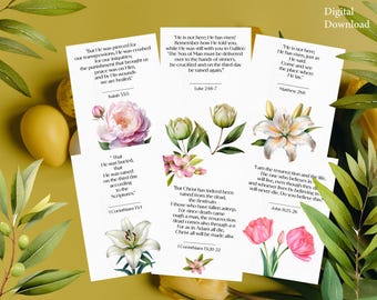 Divine Easter Blessings: Printable Bible Verse Cards for Christian Gift Giving