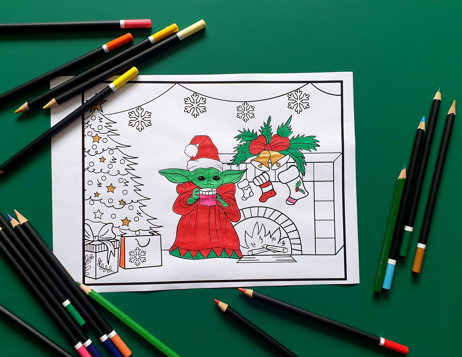 Baby Yoda The Kid Christmas Holiday 4 Coloring Printable ...