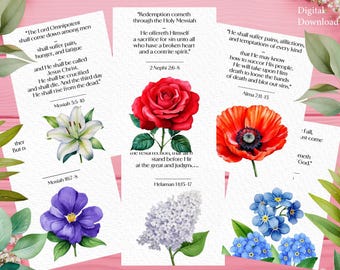 Easter Excerpts | Printable Book of Mormon Verses | LDS Easter Gift | Resurrection Scripture Cards | Easter Ministering Gift | Lenten Season