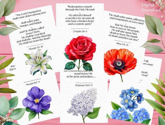 Easter Excerpts | Printable Book of Mormon Verses | LDS Easter Gift | Resurrection Scripture Cards | Easter Ministering Gift | Lenten Season