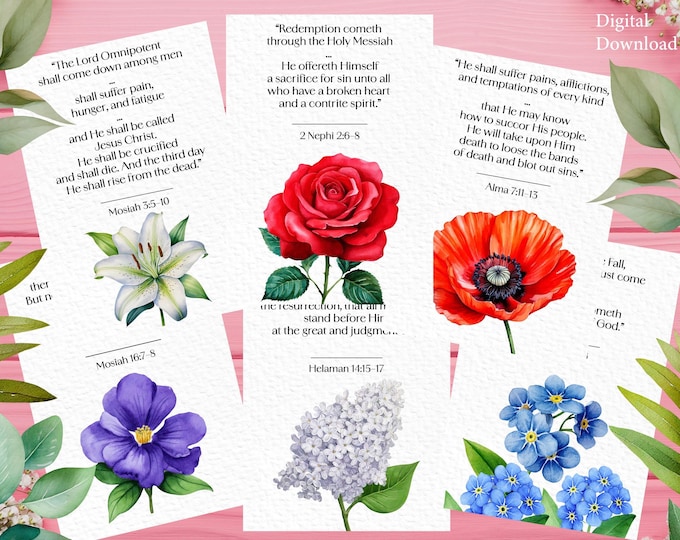Easter Excerpts | Printable Book of Mormon Verses | LDS Easter Gift | Resurrection Scripture Cards | Easter Ministering Gift | Lenten Season