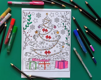 Festive Christmas Coloring Bundle - Santa Claus, Reindeer, Snowflakes - Printable Activities for Kids - Instant Download PDF