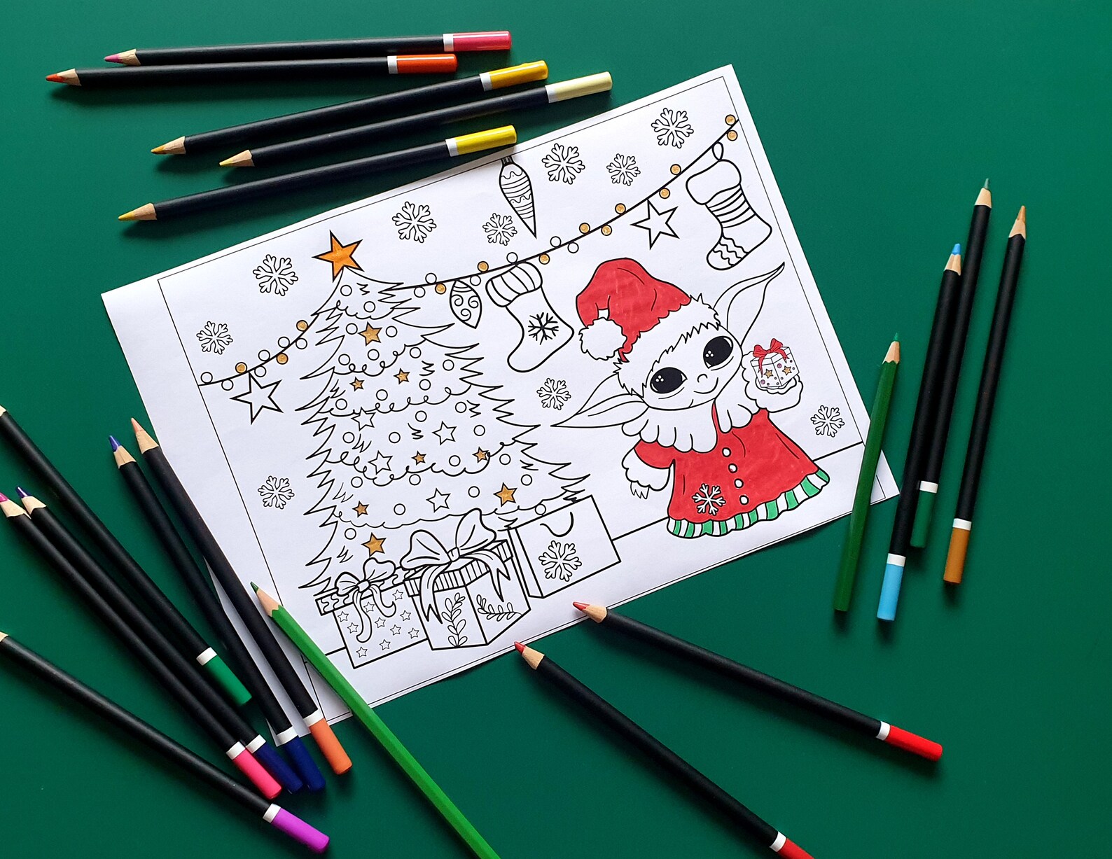 Download Baby Yoda The Kid Christmas Holiday 4 Coloring Printable ...