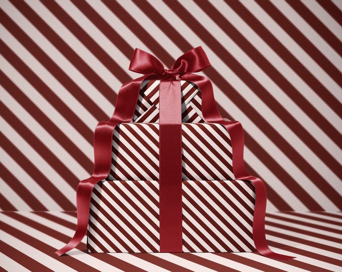 Vintage Classy Wrapping Paper | Holiday Gift Wrap | Christmas Wrapping | Stripes Gift Wrap | Elegant Christmas Wrap | Retro Gift Wrap paper