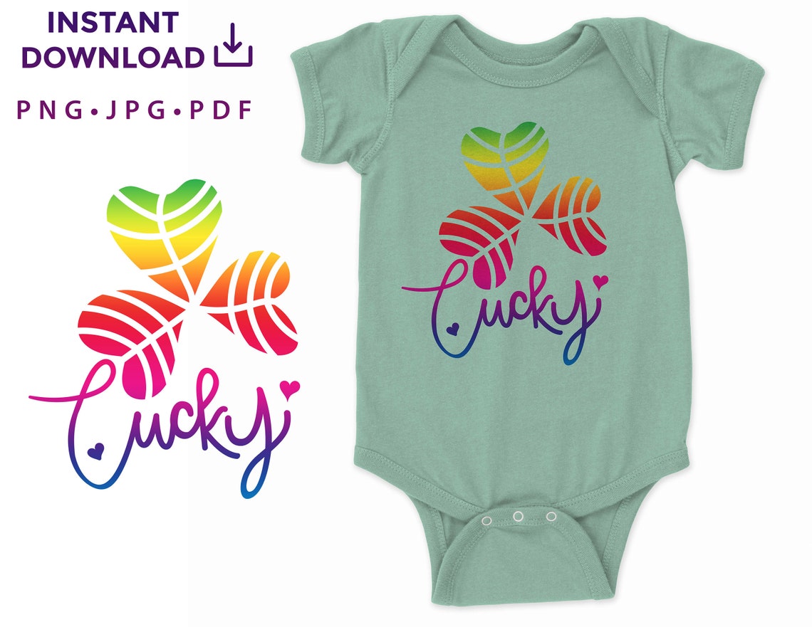 Lucky Heart PNG Files For Sublimation Design St Etsy