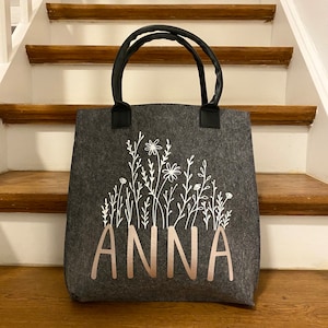 Borsa a mano individuale con nome borsa in feltro borsa per laptop personale