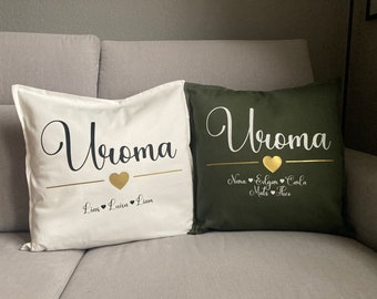 Pillow personalized with inner cushion great-grandma/great-grandpa great-grandchild cotton pillowcase decoration gift 50 x 50 cm family sleeping