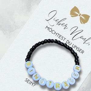 Kind fragen - möchtest du unser Ringträger sein | in 2 Farbvarianten | Armband mit Karte | Hochzeit | Boho | personalisiert