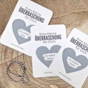 Kaart om af te krabben | Kraskaart zilver hart | Zwangerschapsaankondiging | een kleine verrassing voor jou | inclusief envelop