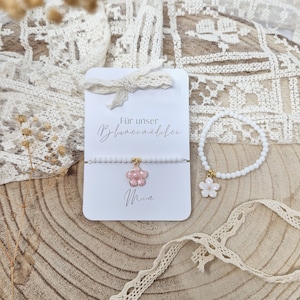 Blumenmädchen Armband mit Blumenanhänger | Boho Hochzeit | Geschenk für Blumenkind | wählbar in 2 Farben