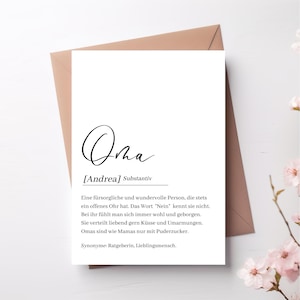 Oma-Karte personalisiert mit Wunschnamen | incl Briefumschlag | Geschenk für Oma | Gratulationskarte | Geschenkkarte für Oma