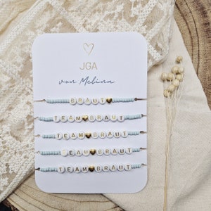 Team Braut - Armbänder incl. Braut-Armband | JGA | Junggesellinnenabschied | etwas Blaues | Brautparty | Hochzeit | Brautjungfer Trauzeugin