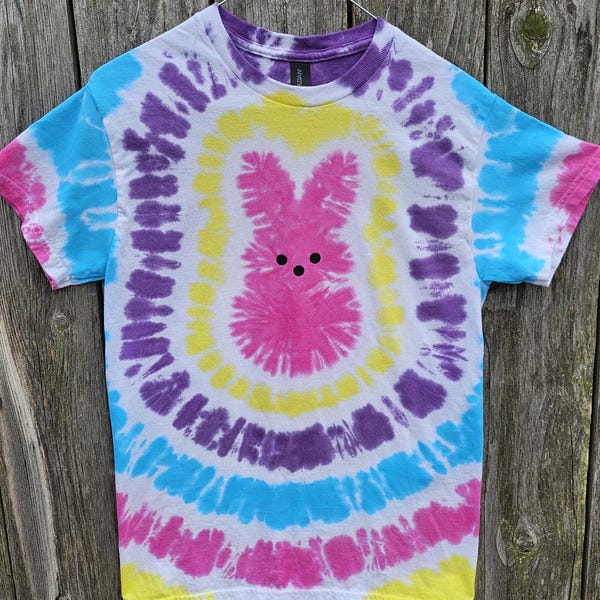Camiseta Easter Peeps Marshmallow Bunny Rabbit Primavera Hippity Hop Tie Dye