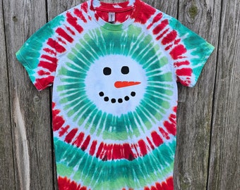 Snowman Tie Dye Shirt - Short Sleeve or Long Sleeve, Christmas, Holiday, Adult/Youth/Toddler - Jack Frost