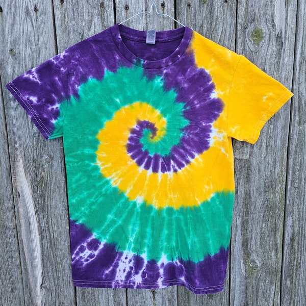 Carnival Tie Dye Tee Shirt - Purple, Green, Gold - Carnival - Adult/Youth/Toddler