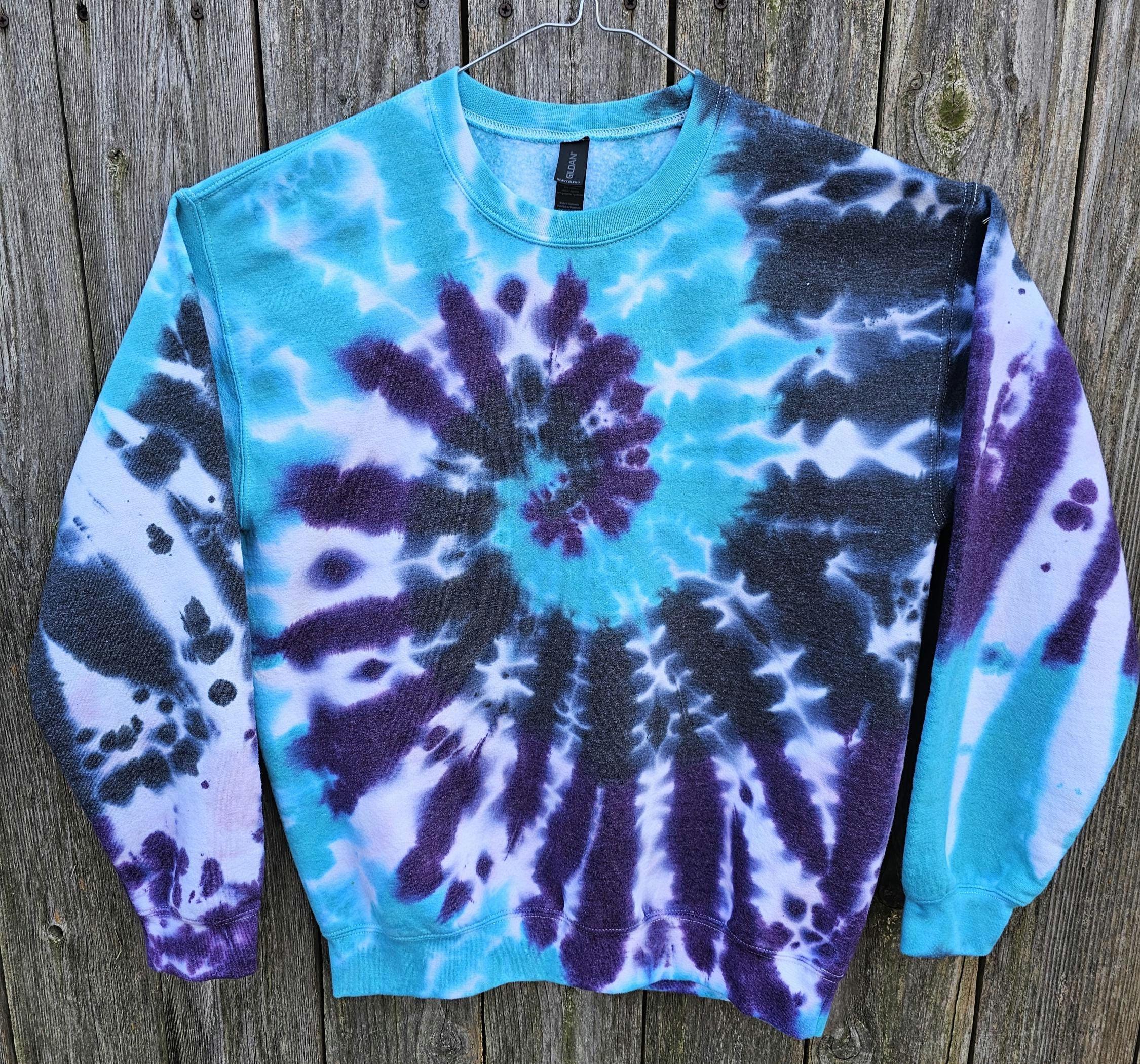 Tie Dye Bleu marine Sweat à capuche pour enfants et adultes S