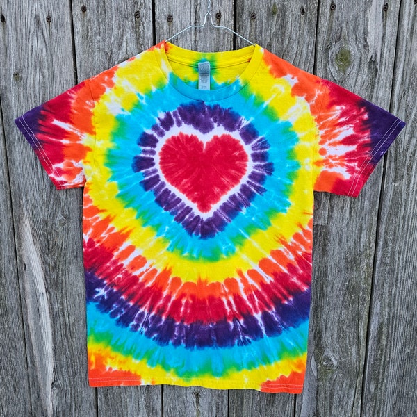 Rainbow Heart Tie Dye Tee Shirt
