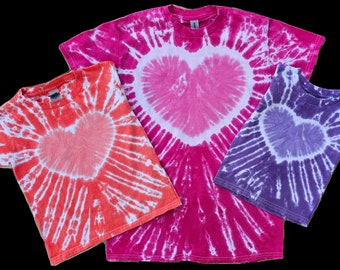 Maglietta tie-dye a forma di cuore - Tesoro - San Valentino - Amore/Cupido/Cuore - Adulto/Ragazzo