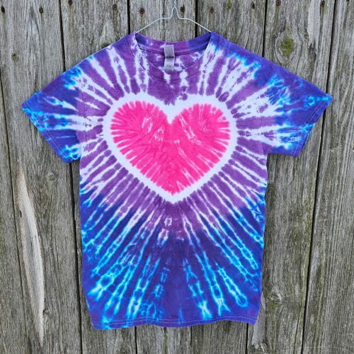 T-shirt "Proud To Be An American" Tie-dye Rouge Blanc Bleu - Taille L - Occasion Très Bon état