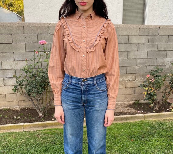 Women's prairie western ruffle blouse 'Karman'