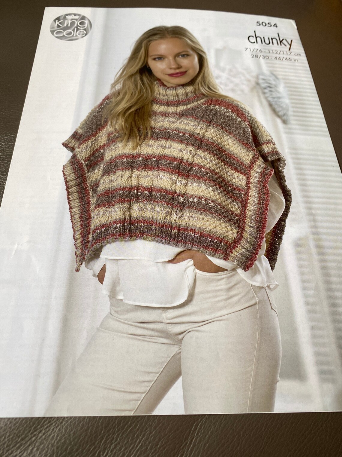 King Cole Chunky Jumper and Poncho Pattern 5054 Etsy