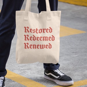 fourre-tout chrétien | Cadeaux religieux | Cadeaux chrétiens pour femmes | Sac de versets bibliques | Sac d'étude biblique | Sac fourre-tout restauré utilisé renouvelé