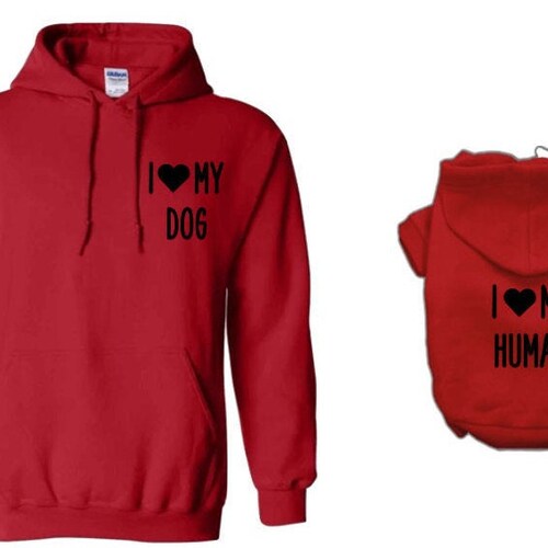 Personalized Matching Dog and Owner Red Hoodies Etsy