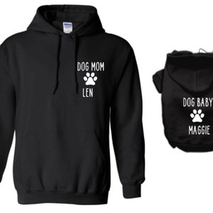 Personalized Matching Dog and Owner Black Hoodies image 2