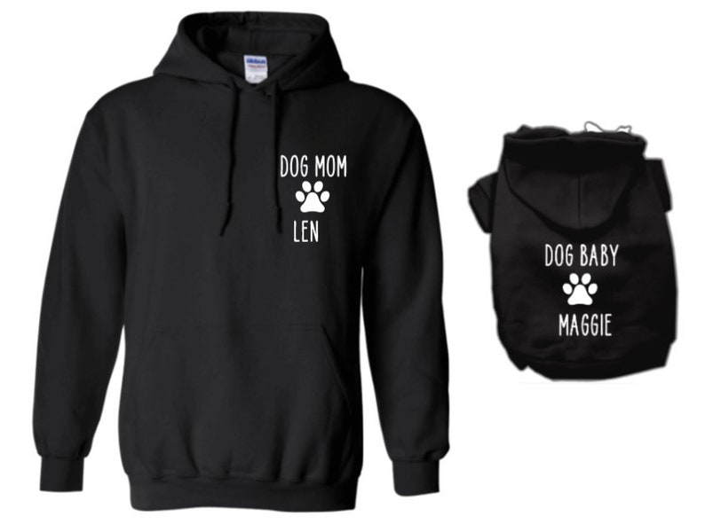Personalized Matching Dog and Owner Black Hoodies image 2