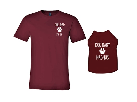 Personalized Matching Dog and Owner T shirts Maroon Etsy