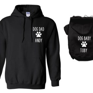 Personalized Matching Dog and Owner Black Hoodies image 1