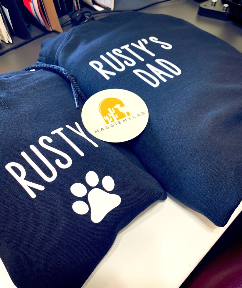 Personalized Matching Dog and Owner Black Hoodies image 7