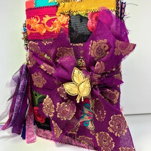 Boho patchwork handmade journal (purple) | Junk Journal
