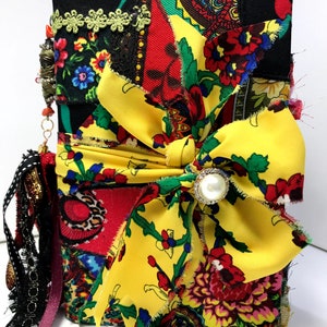 Boho patchwork handgemachtes Journal (rot)