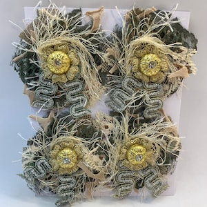 Lot de 4 carnets de notes en tissu Beauté d'hiver, fleurs blanches, shabby chic