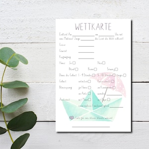 12 Wettkarten für die Babyparty | verschiedene Designs | Quiz | Spiel Baby Party | Baby Shower | Tippkarte |  Ratespiel | Schwangerschaft