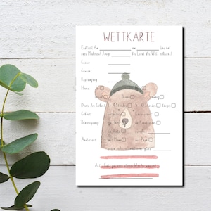 12 carte scommesse per la festa del bambino | diversi design | Quiz | Game Baby Party | Baby Shower | Suggerimento per |  Indovinare il gioco | Gravidanza