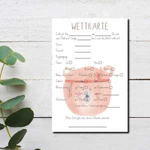 12 Wettkarten für die Babyparty | verschiedene Designs | Quiz | Spiel Baby Party | Baby Shower | Tippkarte |  Ratespiel | Schwangerschaft