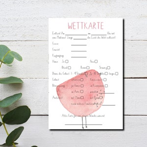 12 Wettkarten für die Babyparty | verschiedene Designs | Quiz | Spiel Baby Party | Baby Shower
