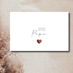 Karte mit goldenem Herz | Danke Papa | Karte Vatertag | DIN A6