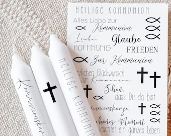 Candle tattoos different motifs | Water slide foil | Decorate candles | Confirmation | Communion | Baptism