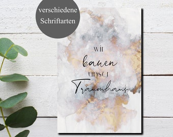 20 Meilensteinkarten Hausbau | wir haben unser Traumhaus gefunden | Wir bauen unser Traumhaus | verschiedene Designs | Bauherr | Geschenk