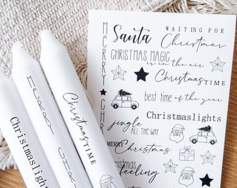 Candle tattoos in various designs | Waterslide decals | Decorating candles | Christmas | Advent candles | New Year's Eve