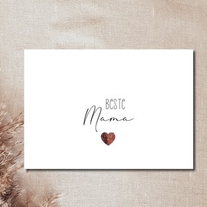 Karte mit goldenem Herz | Beste Mama | Karte Muttertag | DIN A6