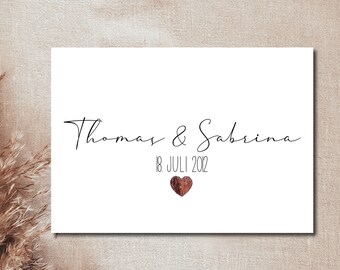 Map with golden heart | customizable valentine's day card | Map Love | | Valentine's Day Map DIN A6