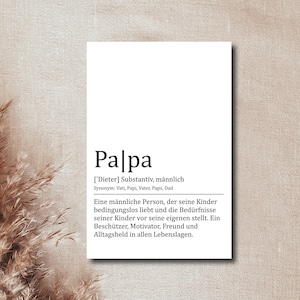 Definition Karte | Mama | Papa | Oma | Opa | Tochter | individualisierbar | personalisierbar | Danke | Geschenk | Vatertag | Muttertag