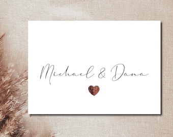 Map with golden heart | customizable valentine's day card | Map Love | | Valentine's Day Map DIN A6