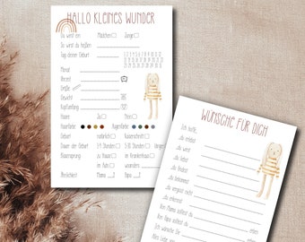 12 betting cards / wish cards for the baby shower | | different designs Quiz | Game Baby Party | Baby Shower | | tip card  Quiz